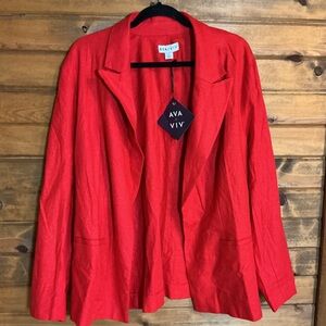 Ava & Viv Vibrant Red Blazer NWT